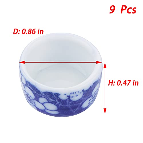 DQITJ 9 Pcs Spider Micro Ceramic Water Bowl, Hermit Crab Mini Dish for Spider Tarantula Hermit Crab Millipede Tiny Reptile