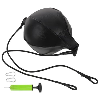 Cabilock Double End Boxing Ball Pu Speed Bag with Rope, Air Pump, Needle, and Hook – Hanging Reflex Training Equipment for Home Boxing Fitness and Reaction Coordination
