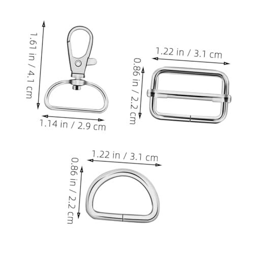 24pcs Metal Swivel Hook Clips D Ring Buckles Set Durable Fastening for Keychains Handbags DIY Craft Projects and More Metal Key Ring Clips