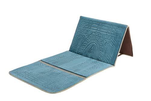 Prayer Rug with Back Support, Foldable Meditation Floor Chair (Oasis) - color: Oasis