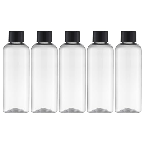 Tekson Travel Bottles for Toiletries, 3.4oz Mouthwash Container, Screw Top - color: Black