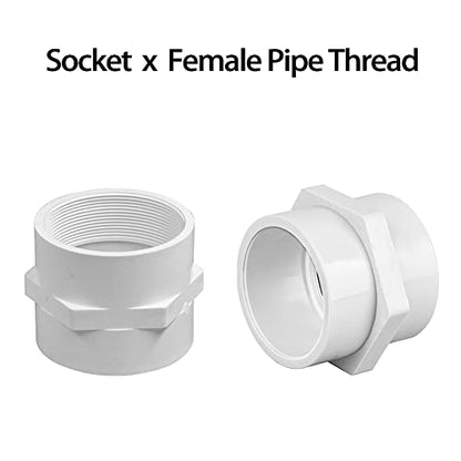 3/4" PVC Pipe Fitting Adapter Connector Union Coupling Schedule 40 (Slip Socket x NPT Female Pipe Thread), Pack of 10 - size: 3/4" NPT Female