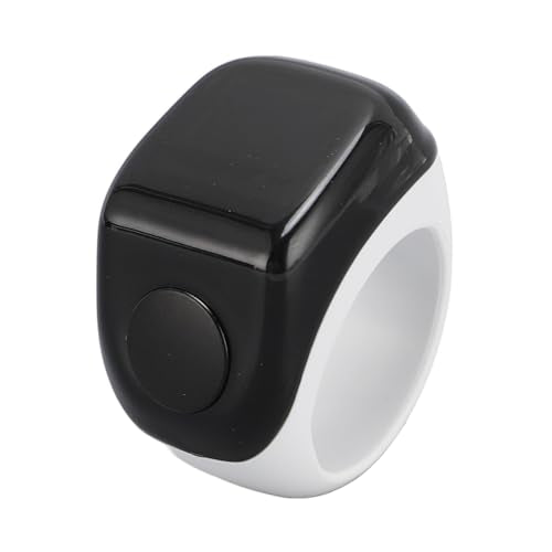 Smart Rings Counter, Electronic Finger Counter, Prayer Reminder Counter, Digital Tasbeeh Tasbih with Vibration Reminder, 0.42in Screen, Touch Control, for Muslim - color: White