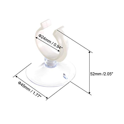 uxcell Aquarium Suction Cup Clips Airline Tube Holders Clamps for Fish Tank Clear 24mm 12Pcs - size: 24mm