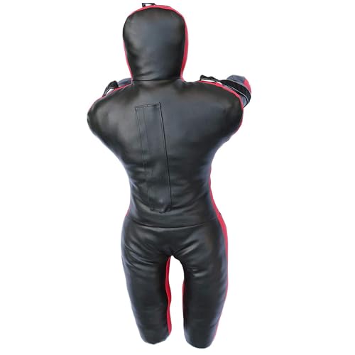 Shaza MMA BJJ Wrestling Grappling Hanging Throwing Dummy Bag Unfilled, PU Leather, Double Stitched - size: 48 inchs|120cm|4 feet