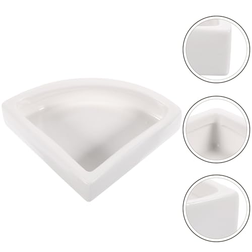 Reptile Water Bowl and Food Dish, Large Ceramic Triangle Terrarium Bowl, Multi-Function Water Feeder for Turtles, Lizards, and Bearded Dragons