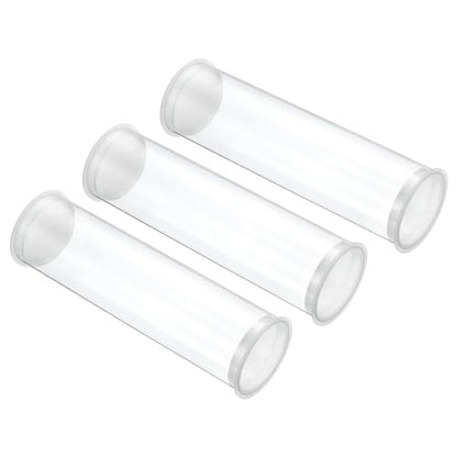 PATIKIL 5.9"L x 1.7"Dia Clear Storage Tubes, 3Pcs PC Plastic Transparent Hollow Round Rigid Tube with Cap for Beads Bath Salt Container Wedding Party Favors