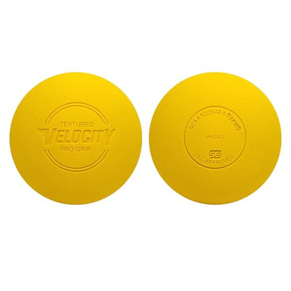 Velocity Pro Grip Lacrosse Balls - 6, 12, 18, 60 and 120 Packs - Certified for Youth, Club, High School, CLA, and College Game Play - color: Yellow, size: 60 Balls