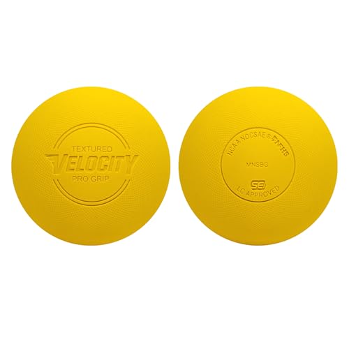 Velocity Pro Grip Lacrosse Balls - 6, 12, 18, 60 and 120 Packs - Certified for Youth, Club, High School, CLA, and College Game Play - color: Yellow, size: 6 Balls