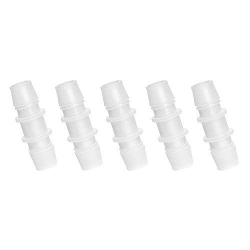 Quickun Plastic Hose Barb Fitting, 1/2" x 1/2" Barbed Splicer Mender Joint Adapter Union Fitting (Pack of 5) - size: 1/2 inch