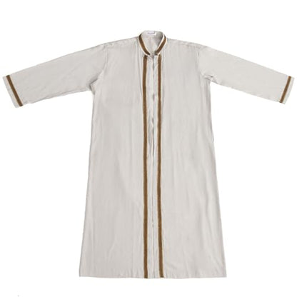 Thobe for Men Abaya Islamic Clothing Loose Long Sleeve Muslim Kaftan Open Front Dubai Arabic Robe Prayer Costume - color: Beige, size: XX-Large