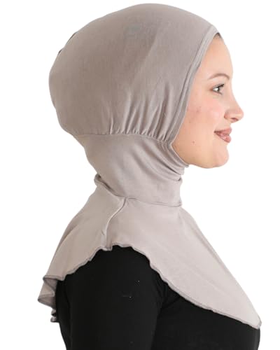 Prien Sport Hijab For Women, Muslim Head Scarf, Flexible Turban Girls, Chic Islamic Wear For Gym, Neck Collar Bonnet Viscose - color: Light Mink