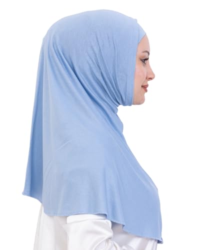 Prien Instant Hijab For Women, Muslim Long Scarf, Undercap Turban Set, Turkish Islamic Clothing, Prayer Clothes For Abaya - color: Light Blue