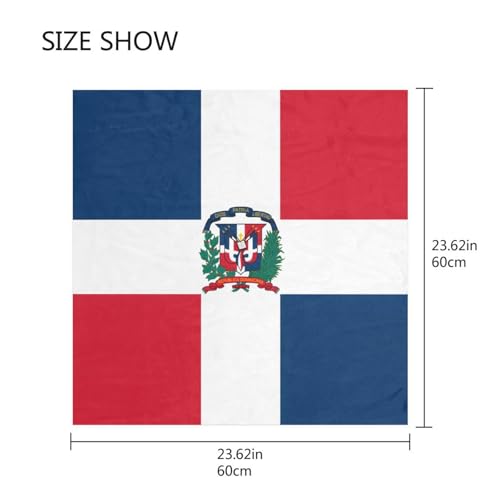 Women's Silk Scarf Square Satin Head Scarves Fashion Neck Scarf Hair Wraps Silk Bandana - color: Dominican Flag