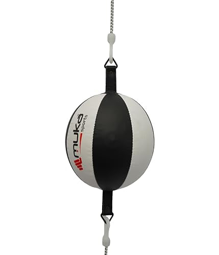 Boxing Speed Bag - Double End Punching Bag, Heavy Duty Synthetic Leather Boxing Ball - Gym Speed Reflex Ball - Muay Thai Training Swivel Ball for Fitness - style: Round Shape/White