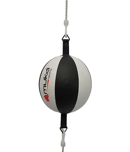Boxing Speed Bag - Double End Punching Bag, Heavy Duty Synthetic Leather Boxing Ball - Gym Speed Reflex Ball - Muay Thai Training Swivel Ball for Fitness - style: Round Shape/White