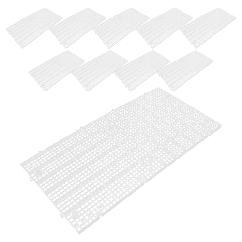 Mipcase 10pcs Aquarium Fish Tank Divider Grid Panel, Plastic Bottom Filter Tray 30x15cm, Cuttable Modular Separation Board for Breeding and Aggressive Fish Isolation