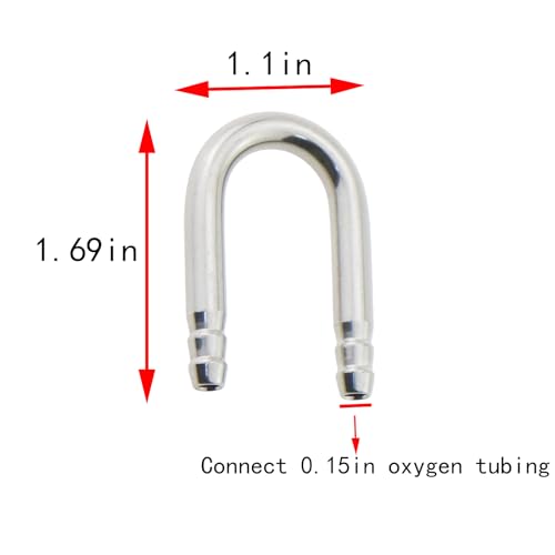2PCS Stainless Steel U-Tube Connection for Aquarium Use Oxygen Enhancement Tube Oxygen System U-Tube Connector Aquarium Fitting Hose Connector for Aquarium Use Air Hose Oxygen Pump Air Hose