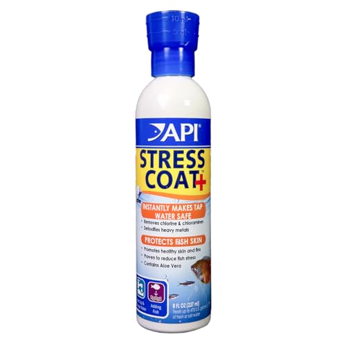 API STRESS COAT Aquarium Water Conditioner 8-Ounce Bottle - size: 8 fl oz, style: Aquarium Treatment without Pump