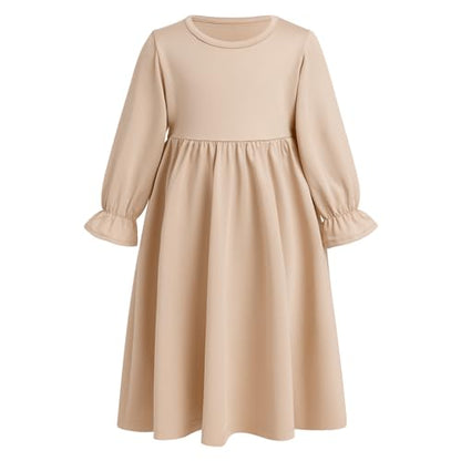 ODIZLI Toddler Baby Girls Hijab Dresses 2pcs Muslim Abaya Dresses for Girls Middle East Modest Outfits - color: Champagne, size: 18-24 Months