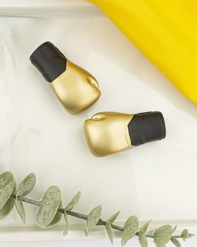 Boxing Gloves Mini Finger Puppets, 2 Pieces Gold Tiny Glove Toys for Party Favors and White Elephant Gifts - style: Gold