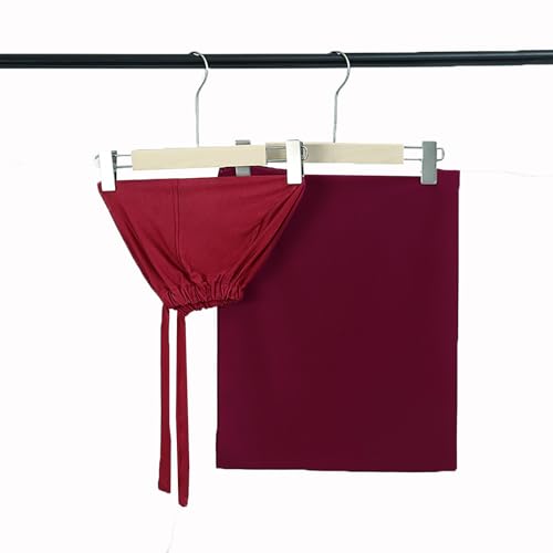Matched Hijab and Undercap Set, Chiffon Muslim Head Scarf for Women, A Perfectly Decent Combination - color: Wine Red