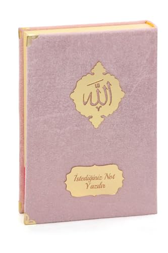 SODEF Personalized Medium Size Quran with Turkish Translation and Velvet Cover - Arabic & Turkish Text | 601-650 Pages