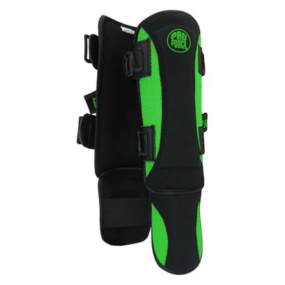 ProForce Martial Arts Combat Tactical Shin & Instep Guard - color: Black/Green, size: Small