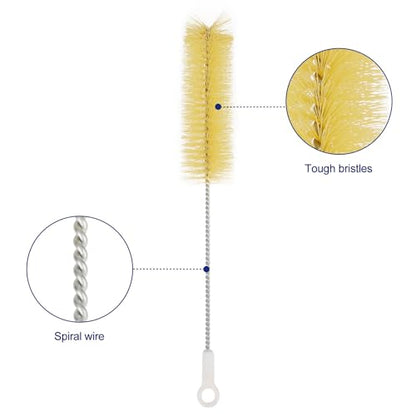 Test Tube Brushes, 10 Pack Bristle Test Tube Bottle Wash Cleaning Brushes with Radial Tufted End Suitable for Laboratory Use, Size L - size: Large