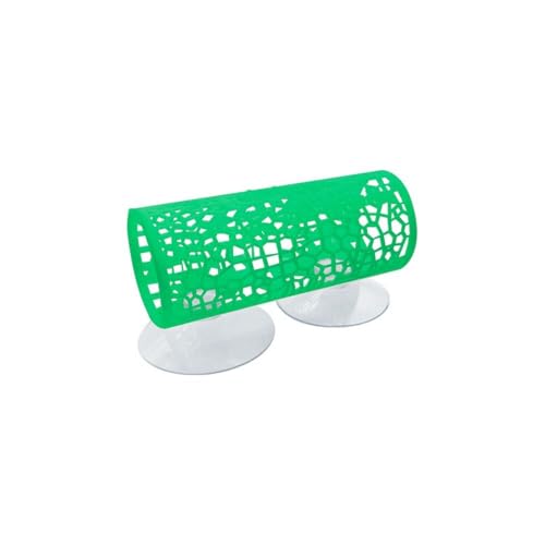 Fish Tunnel Small Hole Hollow Fish Hideout Resting Tube with Suction Cup for Fish Tank Aquarium Ornaments Decoration(Black)