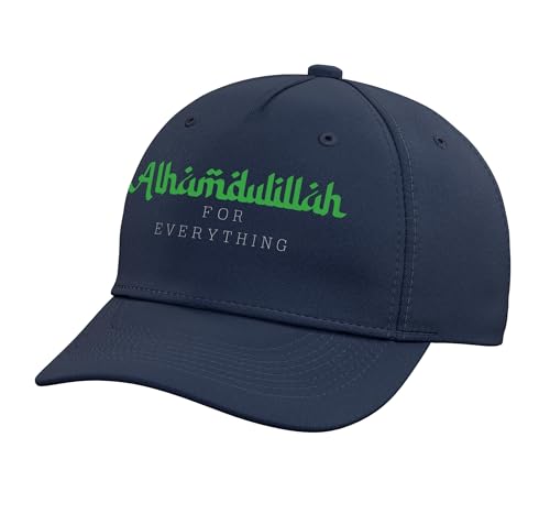 Alhamdulillah for Everything Islamic Muslim Adjustable Baseball Hat - color: Navy Blue
