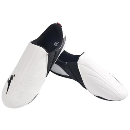 Taekwondo Karate Martial Arts Shoes, Lightweight and Breathable Boxing Shoes for Kids Youth Adult, Unisex - color: White & Black, size: 3.5