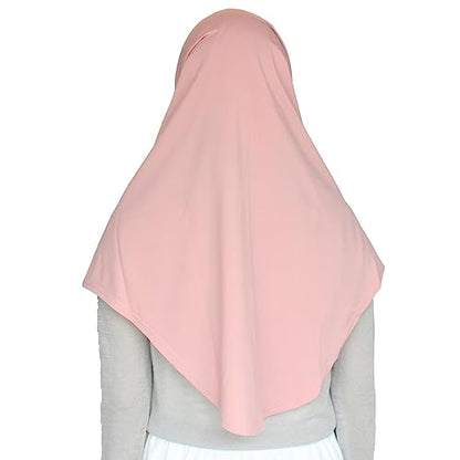 Women's Muslim Hijab Al-Amira Hijabs 2 Pieces with Tube Underscarf Cap Instant Soft Scarf - color: Dark Pink