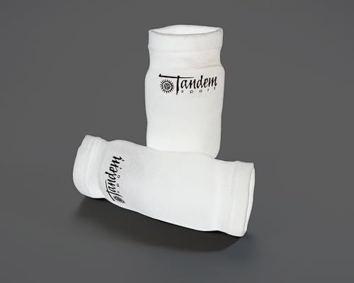 Tandem Sport Volleyball Elbow Pads - Volleyball Pads for Floor Burns and Bruises - Non-Bulky Volleyball Elbow Pads - color: White