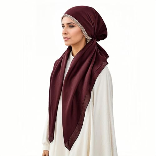 Instant Hijab for Women: Hijab Scarf, Hijabs for Women Muslim, Muslim Head Scarf, Easy Slip on - color: Burgundy
