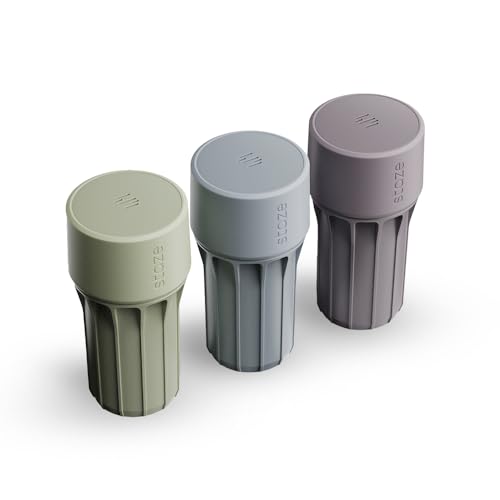Staze Air Tight Smell Proof Container (148ml) – Vacuum Seal Jar with UV Protection, Waterproof Food Storage Canister, Portable Small Smell Proof Jar for Coffee, Herb, Spice & Gummies - (OG Trio) - color: OG Trio