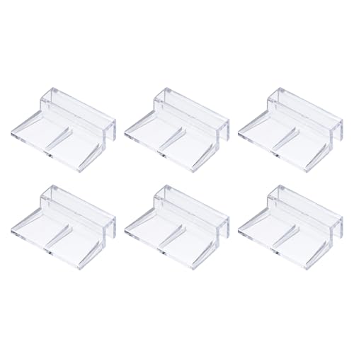 6 Pcs Aquarium Lid Clips, 8 mm Acrylic Aquarium Cover Bracket Fish Tank Lid Older Fish Tank Clip Transparent Durable Easy to Clean, Intended for Rimless Aquariums Top Cover - size: 8 mm