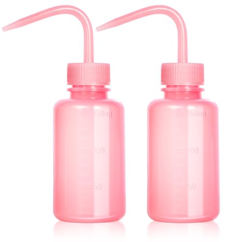 Melphoe Tattoo Wash Bottle Squeeze, 2Pcs 150ml Water Squirt Bottle Succulent Watering, Safety Rinse Watering Tools, Tattoo Supplies, Irrigation Sprinkling Can Wash Plant (Pink) - color: Pink, size: 5 Ounces