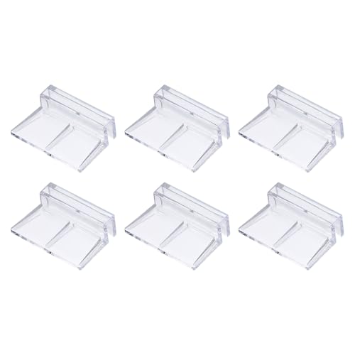 6 Pcs Aquarium Lid Clips, 5 mm Acrylic Aquarium Cover Bracket Fish Tank Lid Older Fish Tank Clip Transparent Durable Easy to Clean, Intended for Rimless Aquariums Top Cover - size: 5 mm