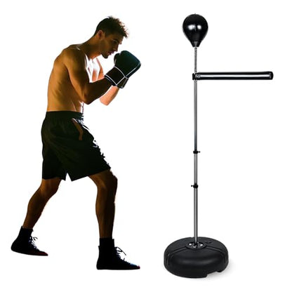 INNOLIFE Height Adjustable Boxing Bar, Boxing Spinning Bar with Punching Bag, Speed Trainer for Home Gym, Black