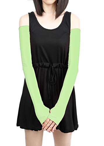 V28 Women Stretchy Long Sleeve Fingerless Gloves - color: Mint