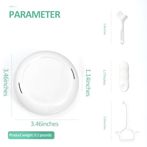 Retainer Case Slim Aligner Case with Vent Holes Removable Inner Tray Silicone for Easy Cleaning, Retainer Removal Tool and Brush (White Green) - color: White Green