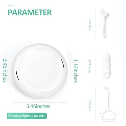 Retainer Case Slim Aligner Case with Vent Holes Removable Inner Tray Silicone for Easy Cleaning, Retainer Removal Tool and Brush (White Green) - color: White Green