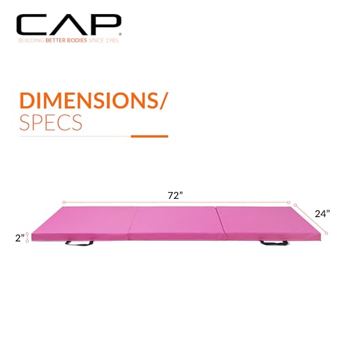 CAP Barbell All Purpose Folding Anti Tear Exercise Training Aerobic Fitness Gym & Gymnastics Balance Mat | Multiple options - color: Pink, style: 6' x 2' x 2.0" Thick
