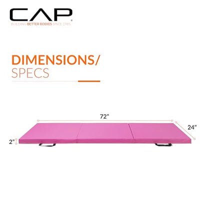 CAP Barbell All Purpose Folding Anti Tear Exercise Training Aerobic Fitness Gym & Gymnastics Balance Mat | Multiple options - color: Pink, style: 6' x 2' x 2.0" Thick