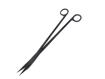 A2Z-Aquascaping Maintenance Tools Accessories,Anti-Rust Stainless Steel Tweezers Scissors Spatula for Aquarium Tank Clean, Fish Tank, Bonsai, Algae Scrapers (12" Scissors - Curved - Black) - size: 12" Scissors - Curved - Black