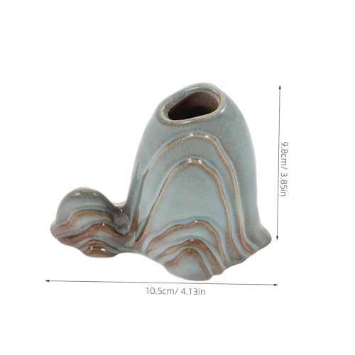 Mini Ceramic Mountain Ornament Multifunctional Zen Garden Decor Fish Tank Decoration Calligraphy Brush Holder Versatile Desktop Accessory for Home Office