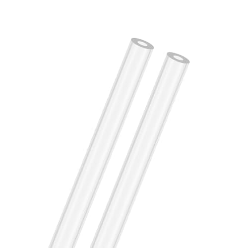M METERXITY 2-Pack Clear Rigid Acrylic Pipe, 3mm[0.12"] ID x 7mm[0.28"] OD Plastic Round Tube for Water Cooling System/Lamps/Fountains/Aquariums/Display Stand, Acrylic Tubing [305mm/12IN] - size: 3mm ID x 7mm OD