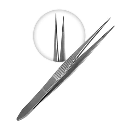 Splinter Forceps - Fine Point - Tweezers Stainless Steel Straight & Curved (Set of 5 Pcs. Str/Cud) - size: Set of 5 Pcs. Str/Cud