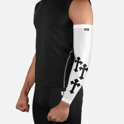 Faith Cross White and Black Arm Sleeve - color: Gothic Cross White, size: Large